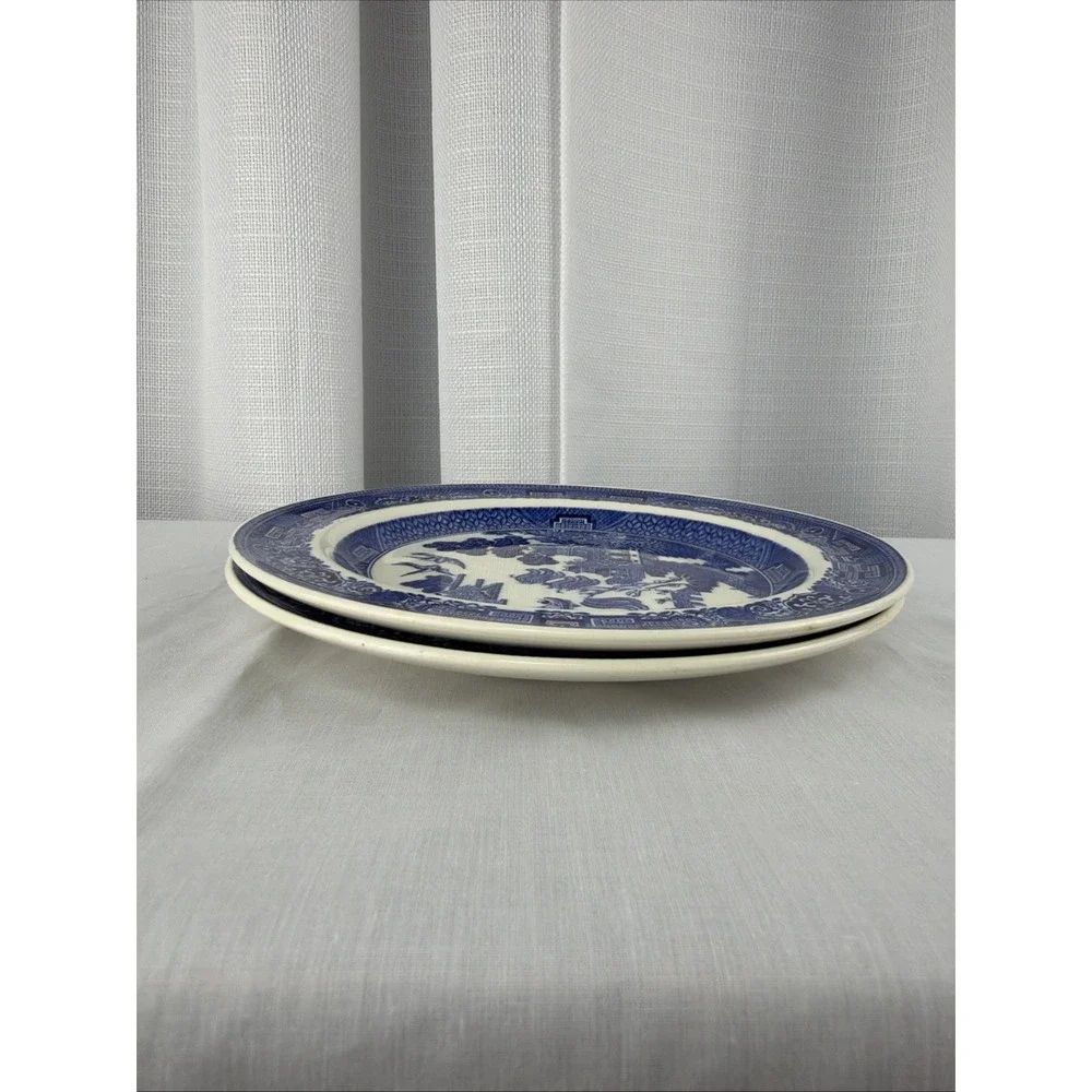 Set Of 2 Wedgwood of Etruria & Barlaston Willow Plate England Salad 8